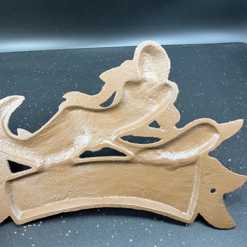 Cast Iron Mermaid‎ Welcome Sign Brown Nautical Dolphin Wall Plaque Coastal Decor